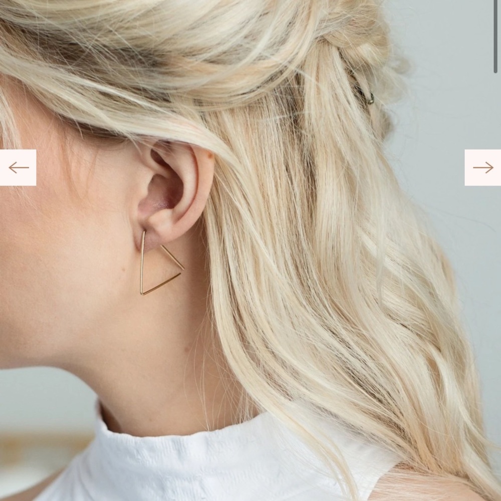 Gold Triangular Hoop Earrings